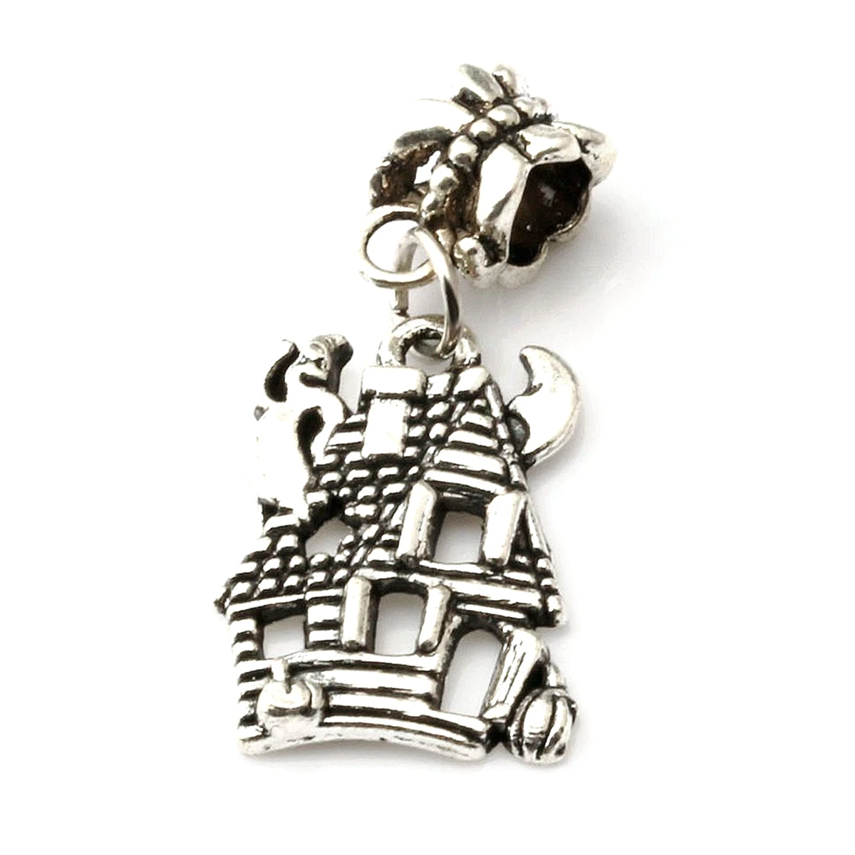 15Pcs Alloy HAUNTED HOUSE GHOST Charm Beads Fit  Bracelets DIY Jewelry 14x 33mm