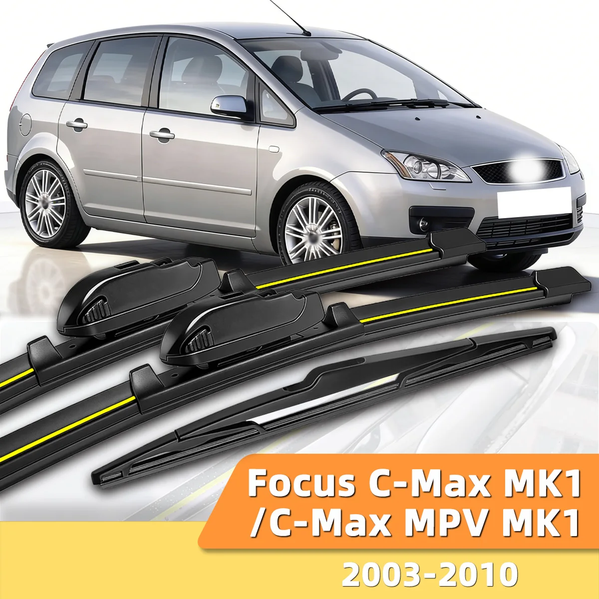 

3PCS Front And Rear Windshield Wipers Suitable For Ford Focus C-Max MK1/C-Max MPV MK1 2003-2010 Automotive Windshield 2005 2008