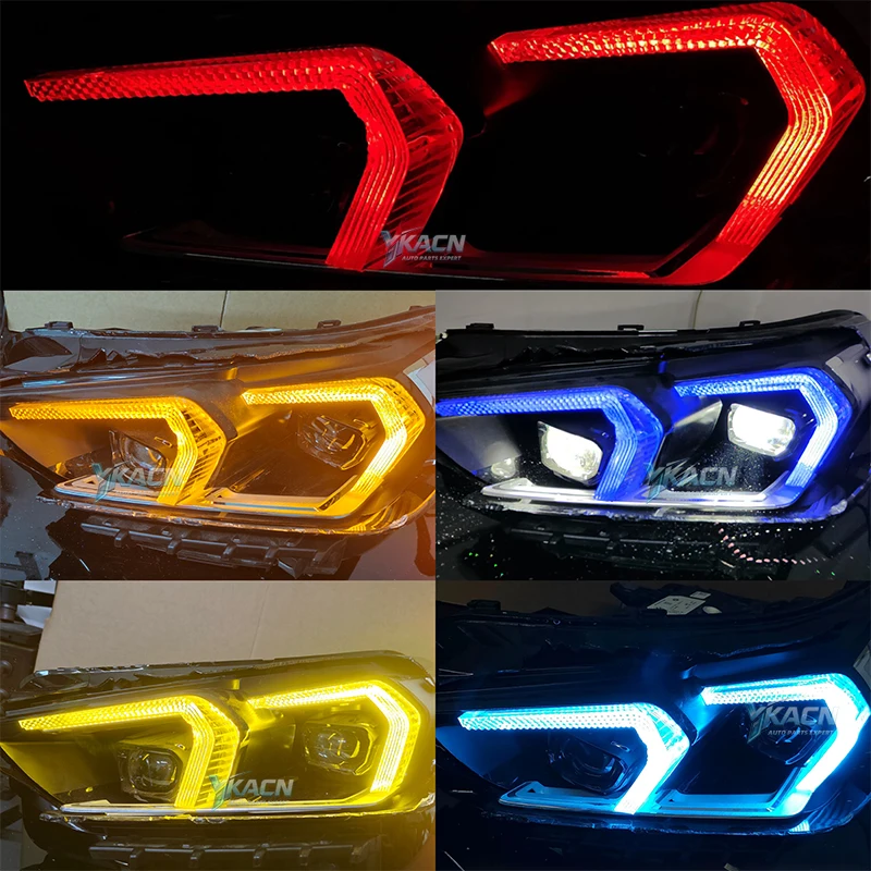 Светодиодные панели DRL с желтыми ангельскими глазами для BMW X1 U11 U12 2023-2024, светодиодные фары дневного света 63115A64445 63115A64446