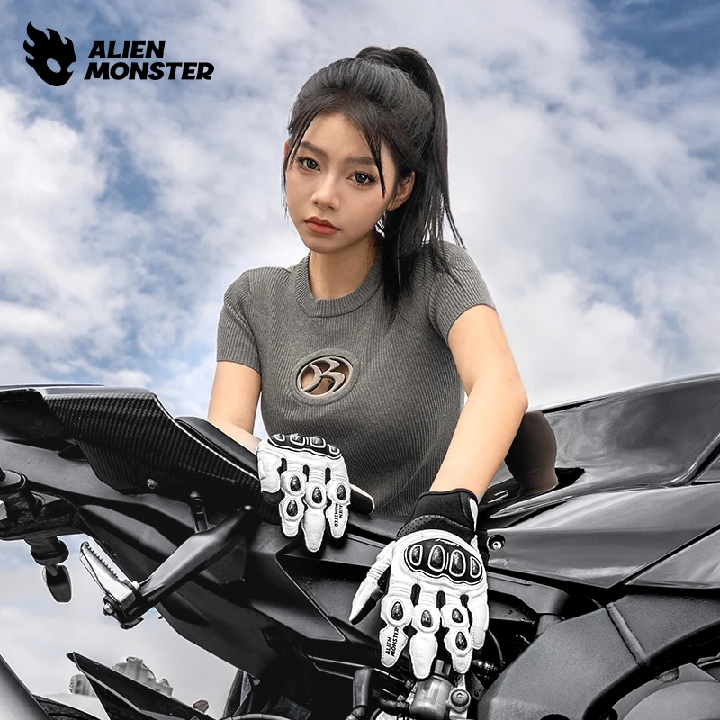 

Motorcycle Gloves Carbon Fiber Real Leathergloves Anti-fall Rider Touch Screen Gloves Motorcycle Riding Equipment Male Seasons