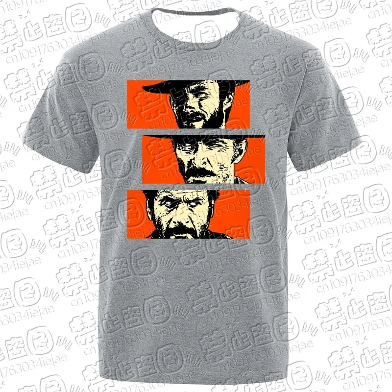 تي شيرت MOTO The Good the Bad and Ugly Blondie Angel Eyes Tuco Cowboy تي شيرت للرجال والنساء Il buono brutto cattivo تي شيرت كبير الحجم