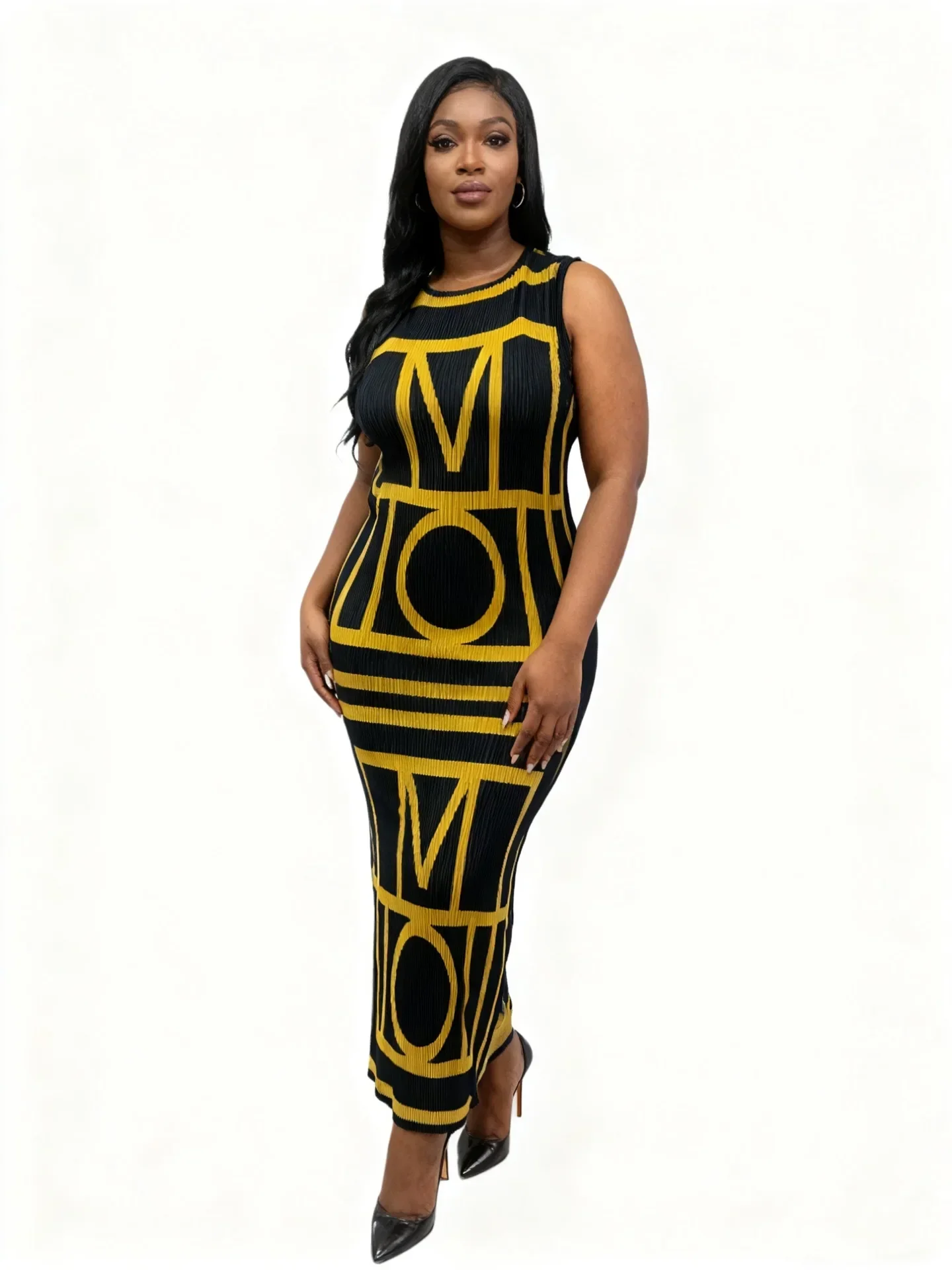 Dashiki African Dresses for Women Elegant 2026 Spring Summer African Sleeveless Polyester Printing Long Bodycon Maxi Dresses