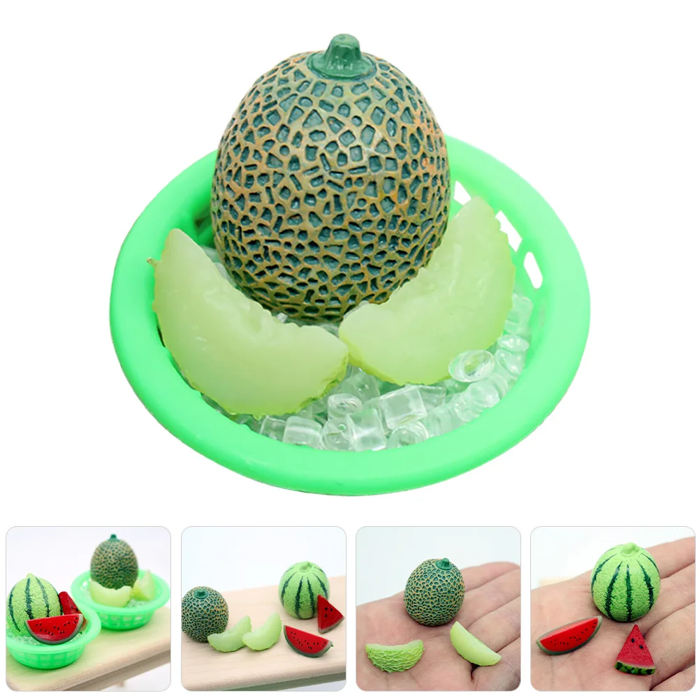 

1 Set Mini Ice Watermelon Decor Realistic Artificial Fruit For Home Kitchen Table Display Diy Craft Photo Props Plastic Play