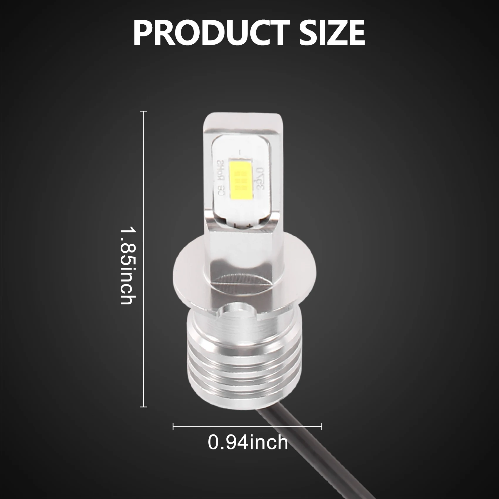 ABQX 2X H3 Super Bright LED Headlight Fog Light Driving Lamp Bulb Kit 6000K White 10W