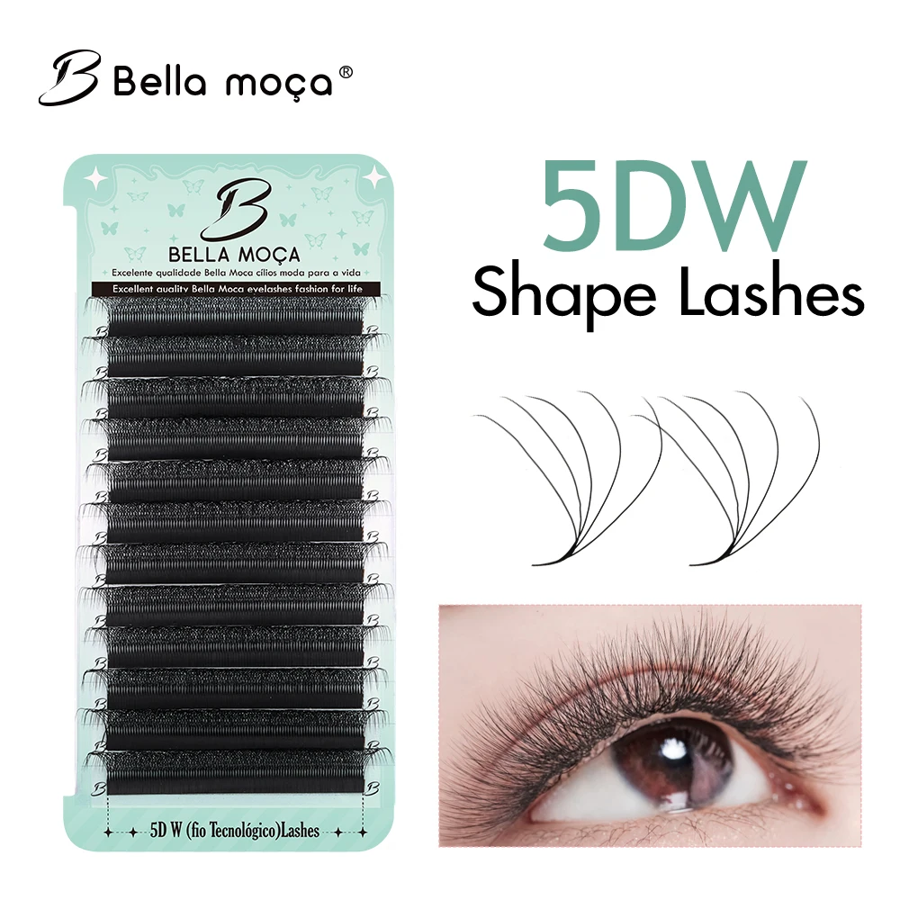 Bella moça 10 sztuk/partia 3D/4D/5D/6D/8D W rzęsy 0,07 D Curl naturalne miękkie profesjonalne rzęsy wysyłka z brazylii