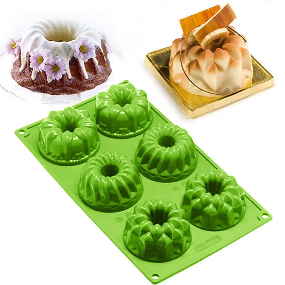 Reusable DIY Food Grade Cute Doughnut Baking Mold 6-cavity Mini Fancy Cake Silicone Mold And Baking Pan Household Supplies