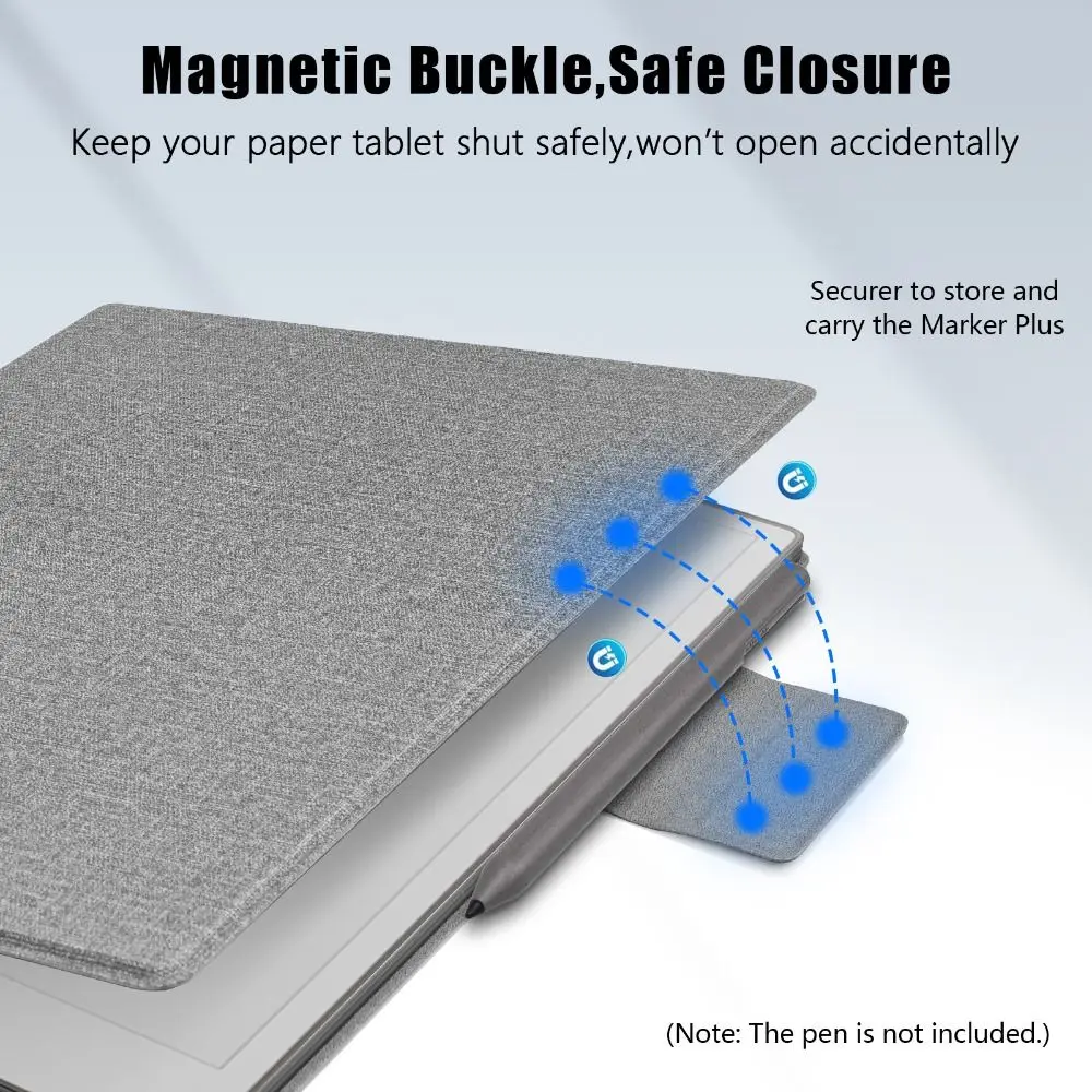 Étui magnétique antichoc avec porte-stylo, veille/réveil automatique, 11.8 pouces, housse de protection pour tablette, coloré pour papier remarquable Pro 2024
