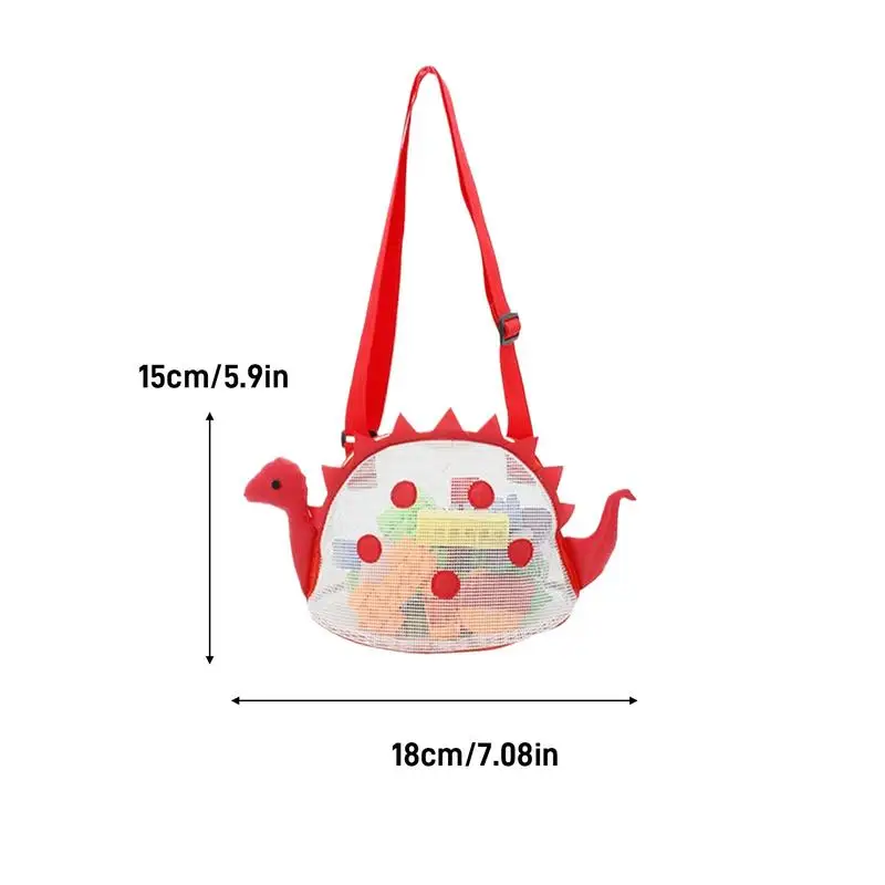 Crianças saco de praia ajustável crianças sacola grande malha saco de praia multiuso crianças praia tote praia brinquedo saco de malha para brinquedos conchas