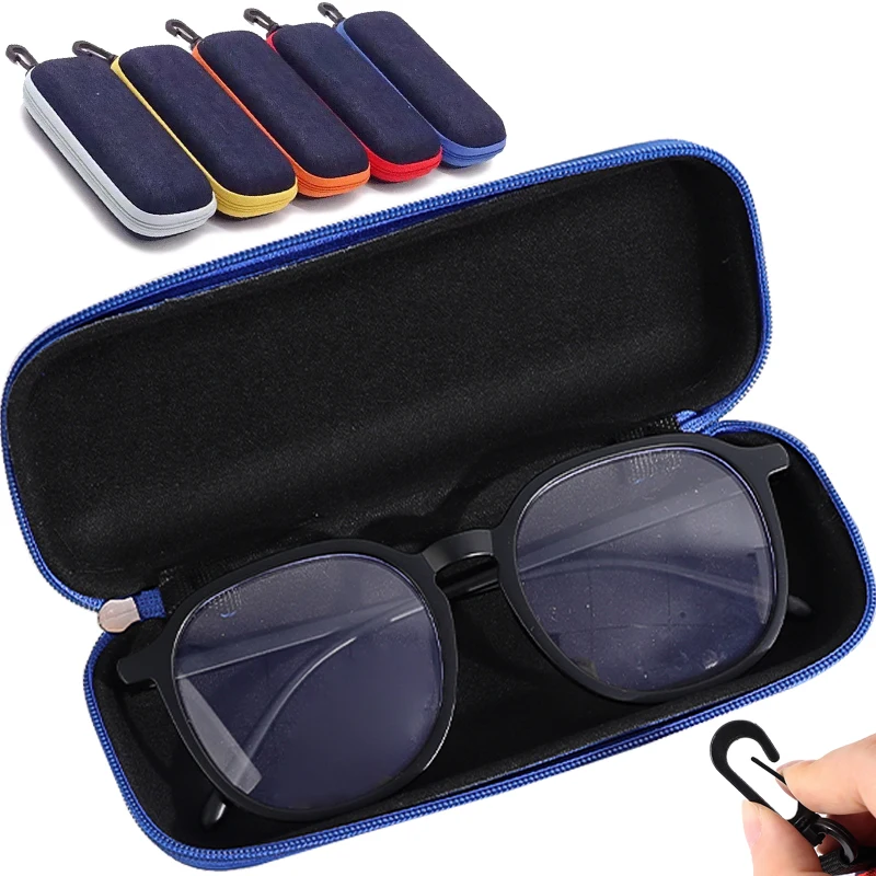 Portable Zipper Glasses Boxes Hook Linker Anti Loss EVA Denim Protective Sunglasses Case Travel Glasses Packaging Eyewear Box