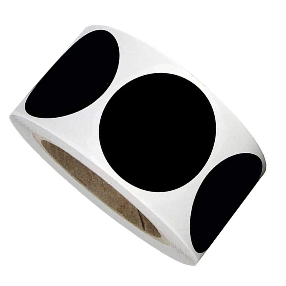 2 Rolls Reusable Writing Chalkboard Labels Adhesive Round Sticker for Home Office Classroom Refrigerator Bottle Book Memo