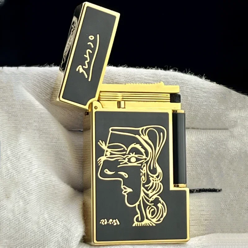 

Креативная латунная зеркальная Бутановая газовая зажигалка duмена, Роскошный лак и яркий звук, отражающая зажигалка, мужской подарок