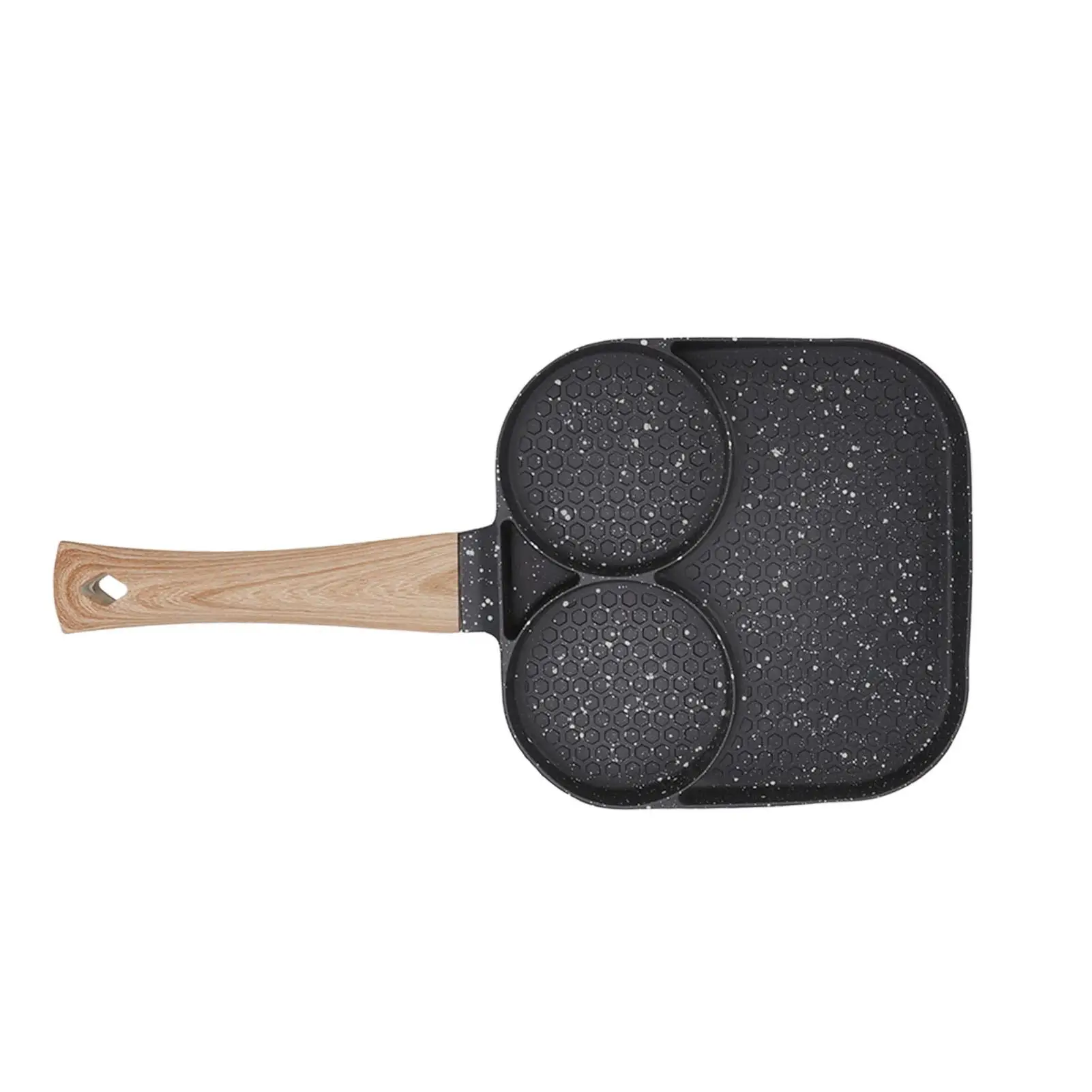 3 in 1 Heat Resistant Divided Breakfast Frying Pan for gas Stove and Induction Cooker
