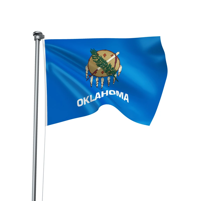 Gaslight Gatekeep Girlboss 5' x 3' Oklahoma State Flag Banner Polyester with Brass Grommets 150cm x 90cm