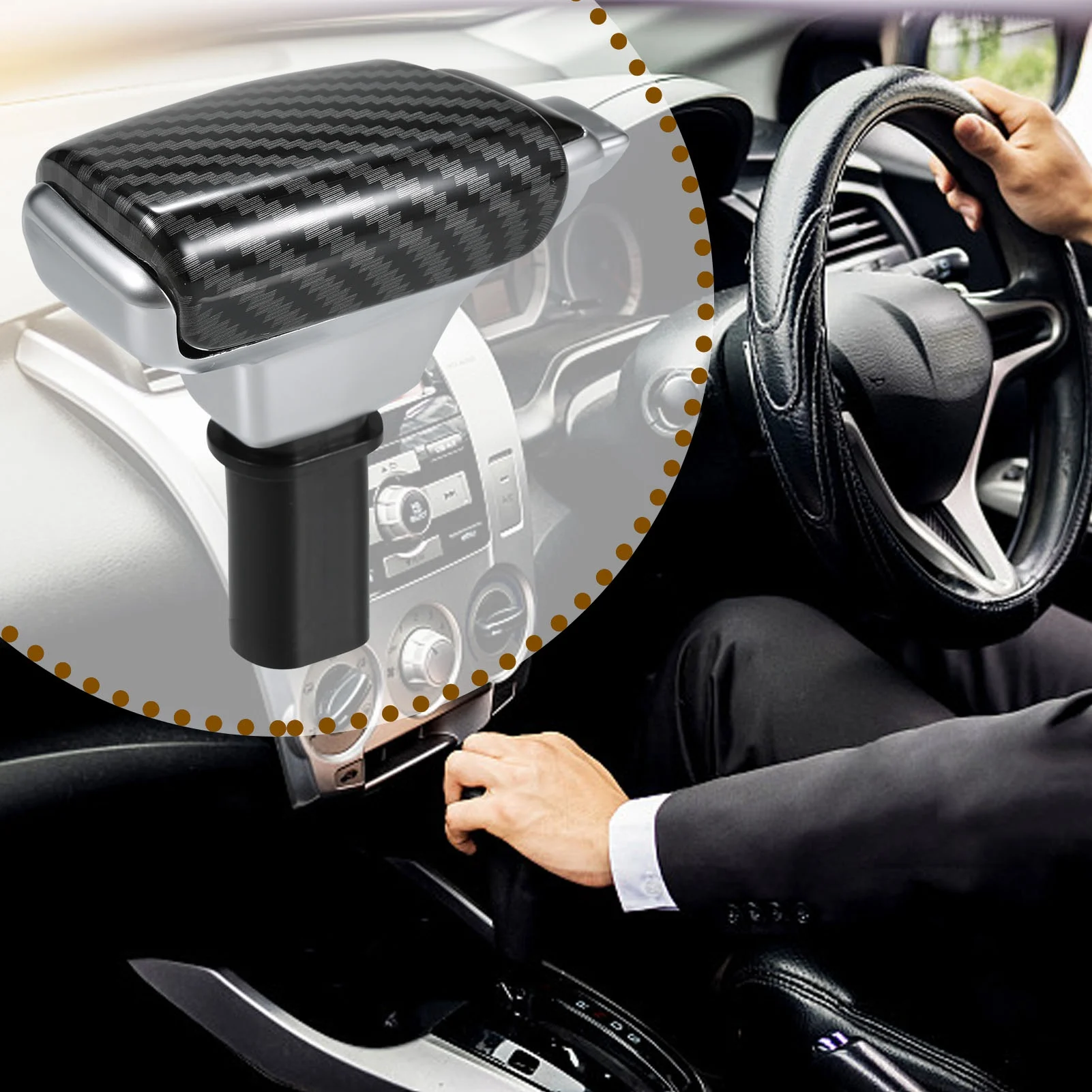 Pomello del cambio automatico modificato per auto Leva del cambio Leva del cambio Leva corta Nero lucido Sostituzione per Renault Mano sinistra