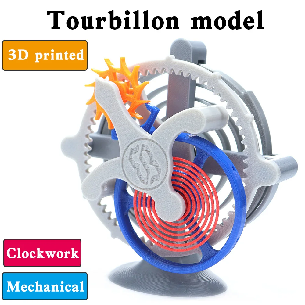 Modelo de pêndulo mecânico impressão 3D Tourbillon Equipamento de popularização científica brinquedos de descompressão Estrutura de escapamento de