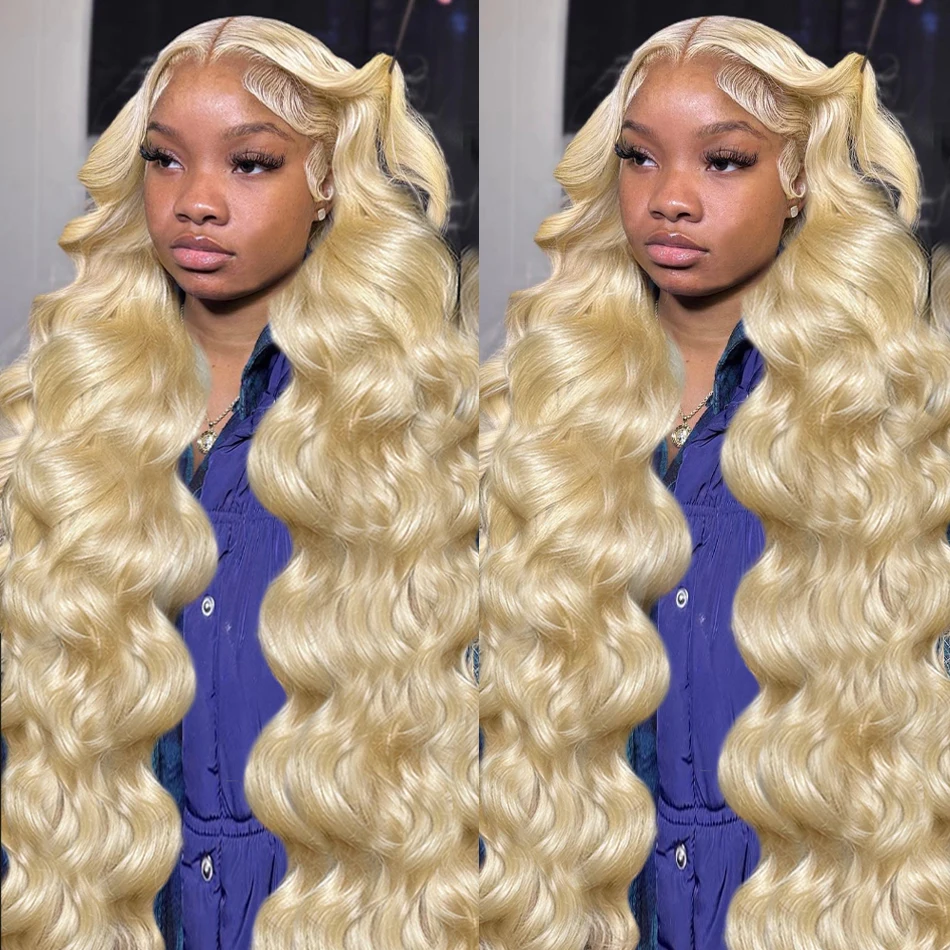 Honey Blonde Body Wave Perucas para Mulheres Negras, HD Transparente Lace Front Cabelo Humano, 30 ", 13x4 Frontal Peruca, 613, 13x6