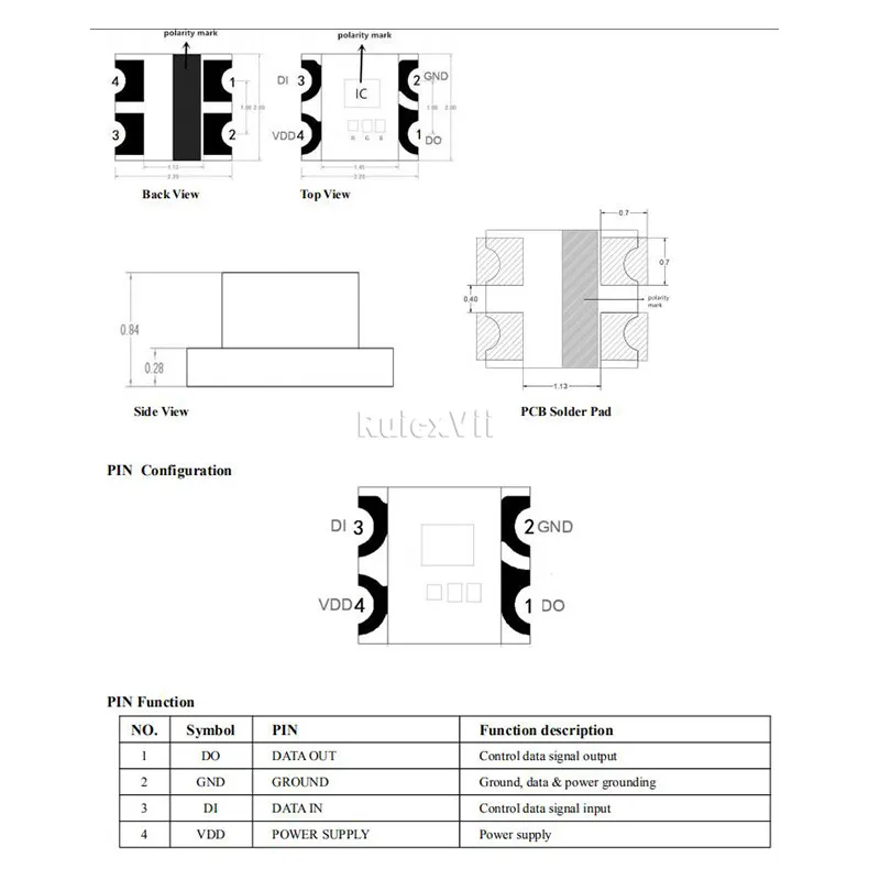 10-4000PCS DC5V WS2812 2020 LED Chip Mini SMD addressable digital RGB Full color for LED strip screen color run horse light belt