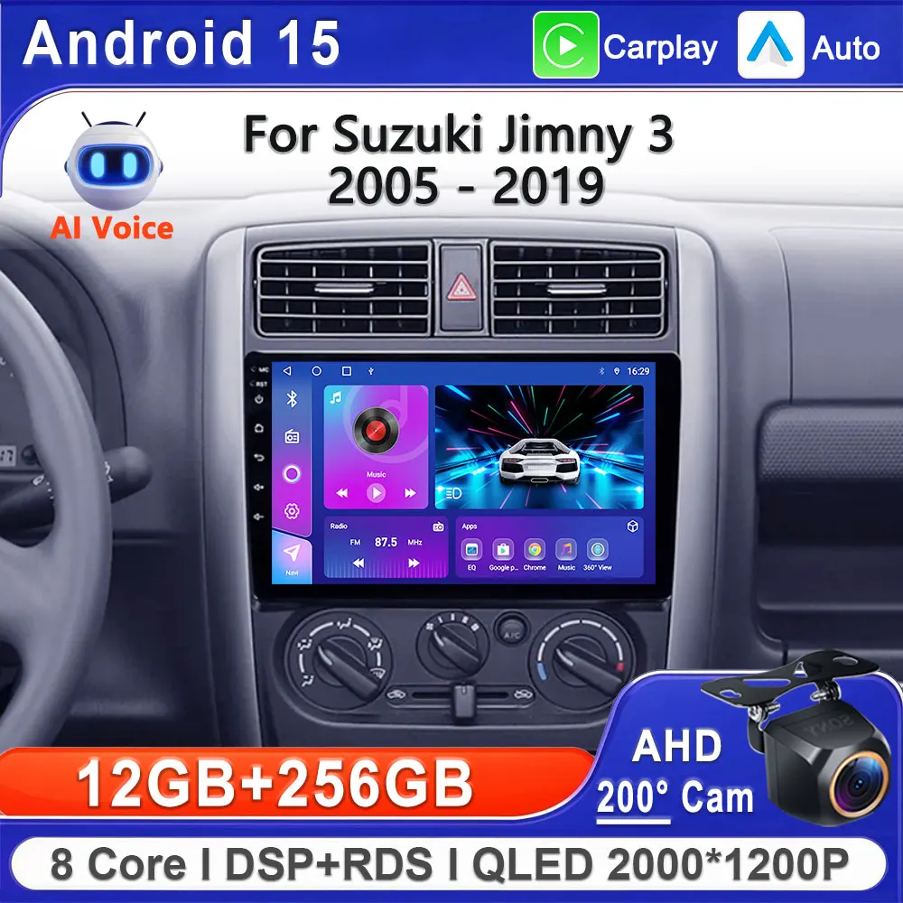 

2K Android 15 For Suzuki Jimny 3 2005 - 2019 Car Radio Multimedia Video Player Navigation stereo GPS Head Unit Screen
