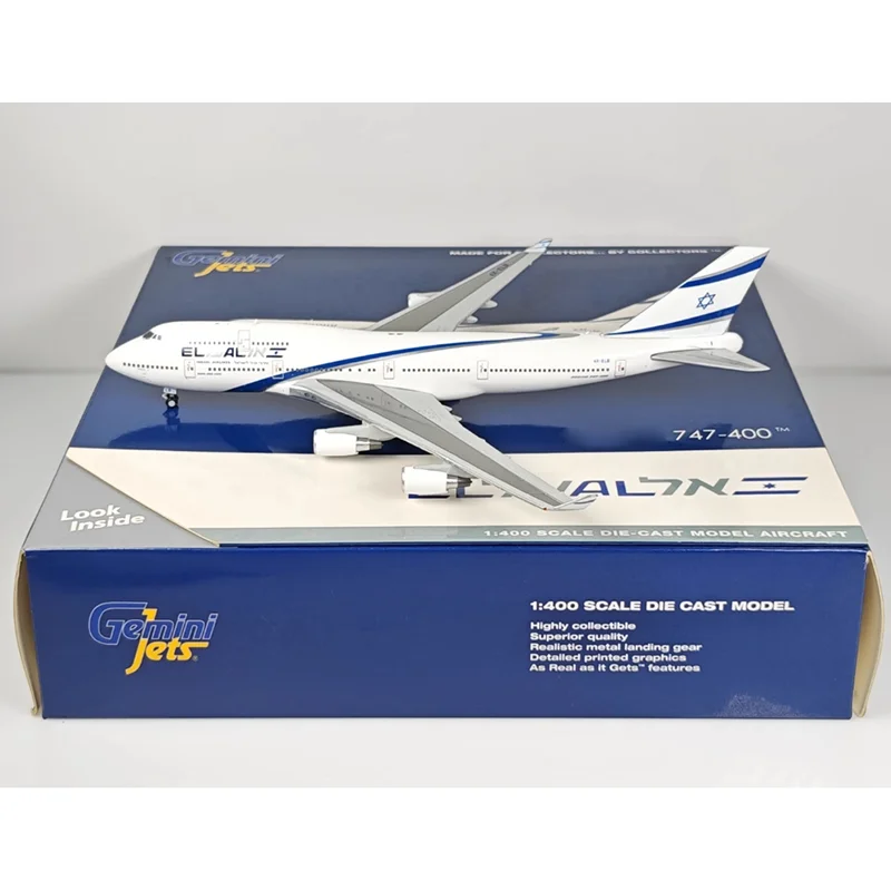 

GeminiJets Diecast 1:400 Scale B747-400 4X-ELB Alloy Aircraft Model Toy Collection Ornament Decoration