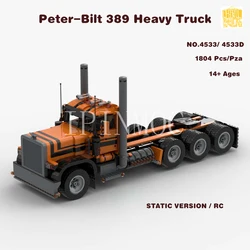 Moc-4533 P389 Heavy Truck & Moc-4783 1:17 Scale Tipper Trailer With PDF Drawings Building Blocks Bricks Christmas Gift