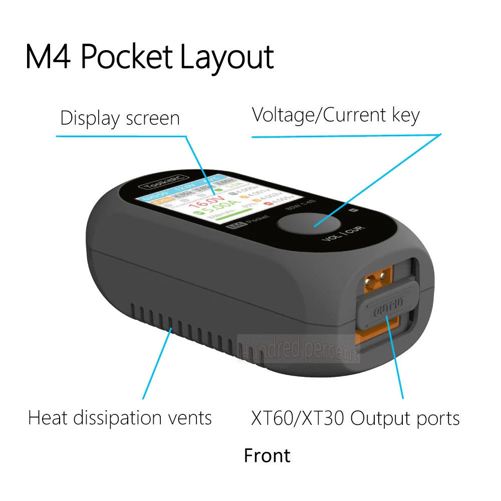 

ToolkitRC M4 Pocket 80 Вт M4P 5A MINI Smart Компактное зарядное устройство со встроенной планкой XT30 XT60 выход для 1-4S Lipo LiHv LiFe Battery