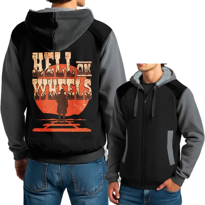 Retro meninos hoodies velo inferno em rodas trem silhueta design vintage treino pesado para seu pulôver com zíper