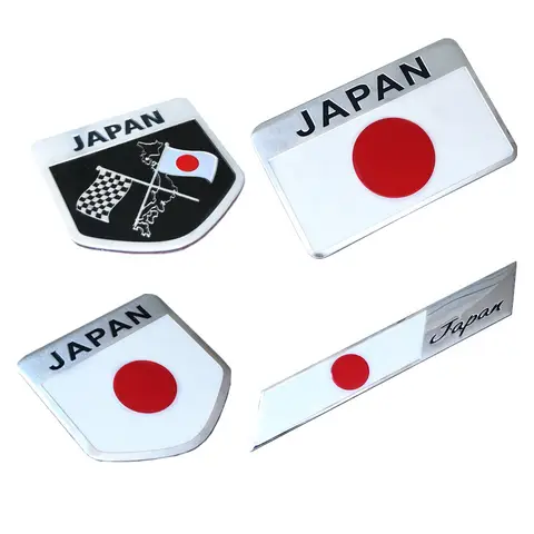 3D Aluminum JAPAN National Flag Map Car Motorcycle Styling Badge Emblem Decal Sticker For Toyota Honda Suzuki Nissan Lexus Mazda
