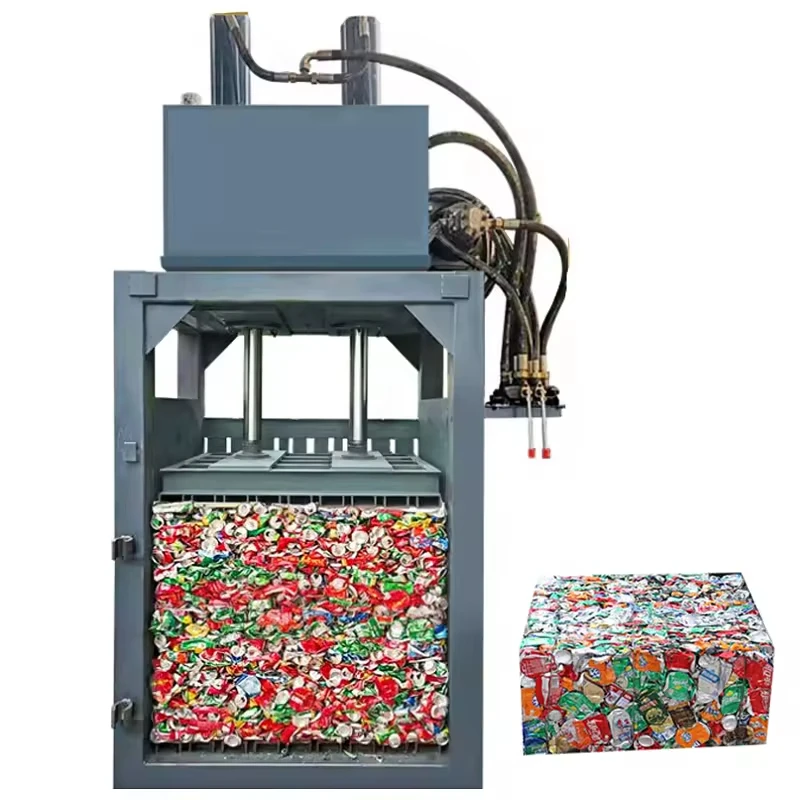 Waste paper compression baler, vertical press, old plastic bottle hydraulic baler