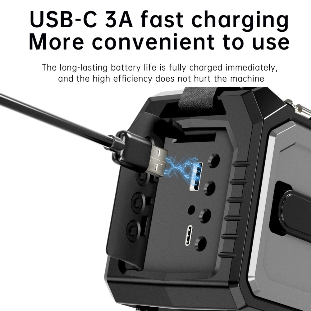 16000mAh AM/FM/WB NOAA راديو الطقس المحمول مصباح ليد جيب القراءة مصباح بلوتوث متوافق 5.3 المتكلم للتخييم في حالات الطوارئ