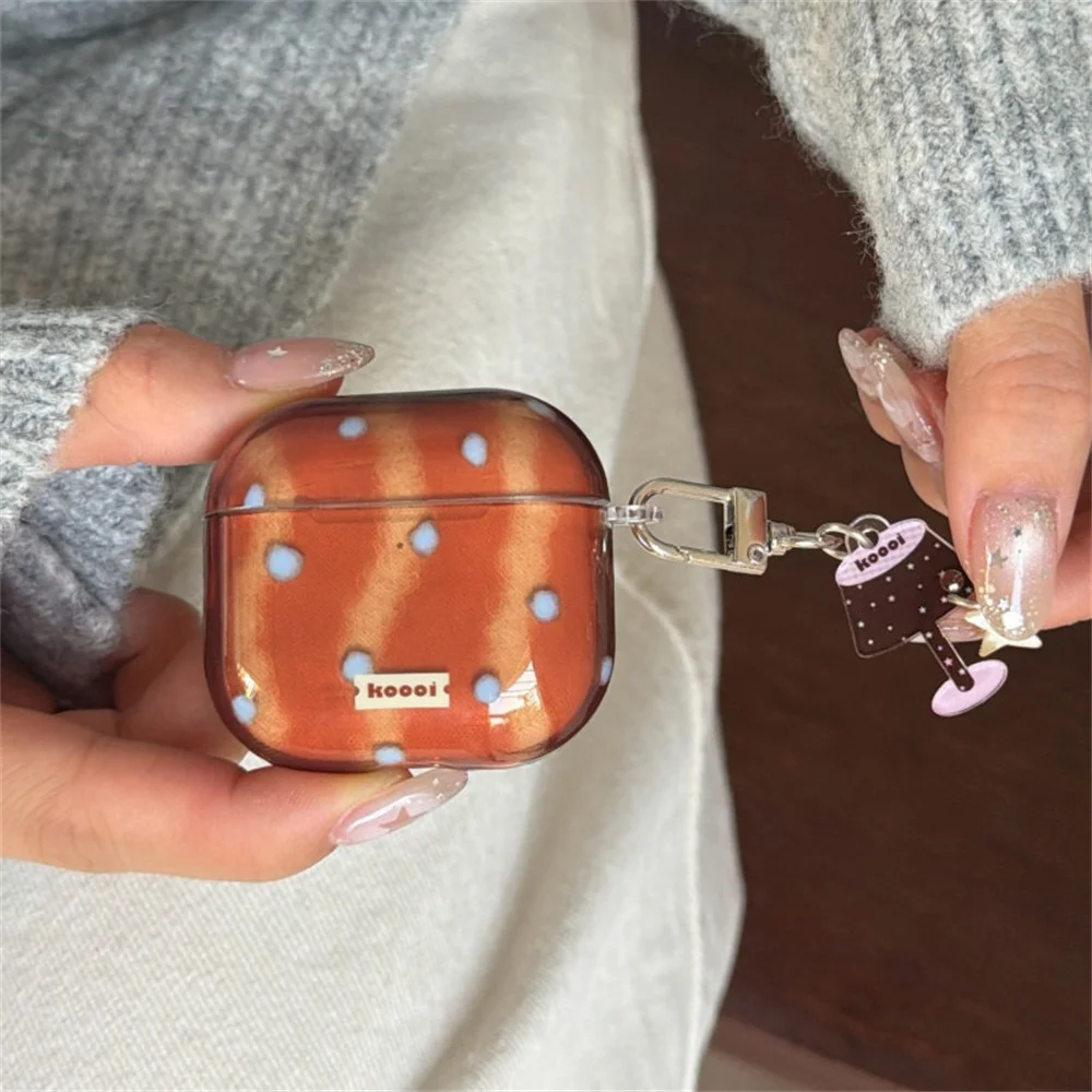 

Korean Cute Polka Dot Earphone Case For Apple Airpods 4 3 2 Pro 3 Protective Cover with Pendant Silicone Headphone Cases For Pro