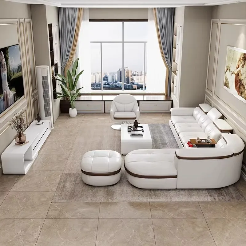 أرائك غرفة المعيشة الفاخرة متعددة الوظائف مريحة وأنيقة على الأرض وأريكة بسيطة وسادة شقة أثاث Woonkamer Banken #4