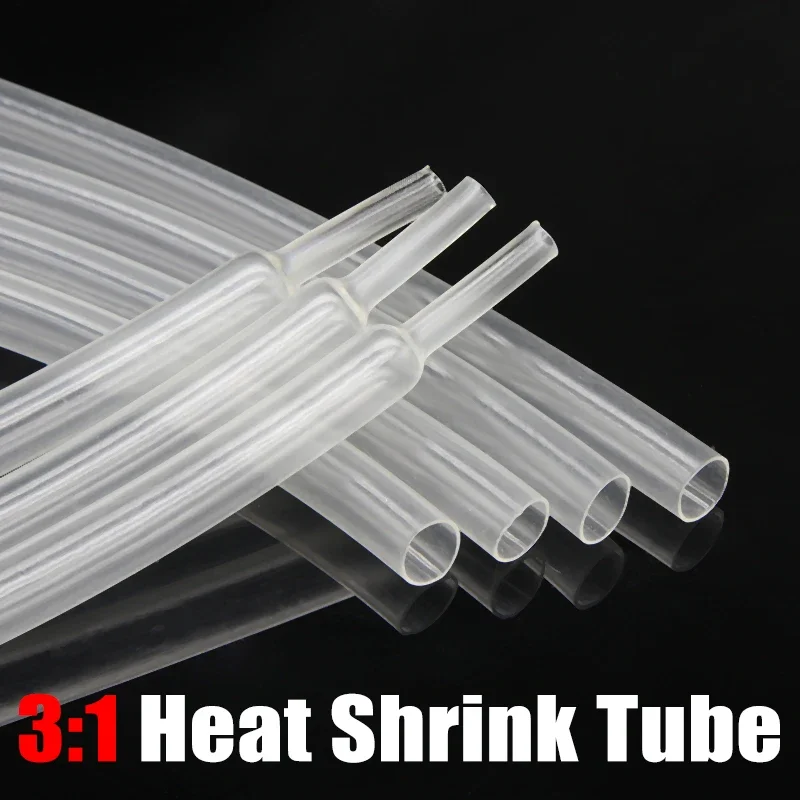 

1M Clear 3:1 Heat Shrink Tube With Double Wall Glue Tube Diameter 1.6/2.4/3.2/4.8/6.4/7.9/9.5/12.7/15.4/19.1/25.4/30/39/50mm