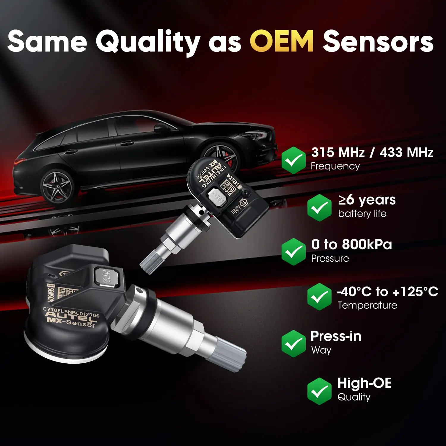 8 قطعة مستشعر Autel TPMS 2in1 315 ميجا هرتز 433 ميجا هرتز MX-الاستشعار نظام مراقبة ضغط الإطارات الاستشعار للبرمجة والاستنساخ مستشعر TPMS