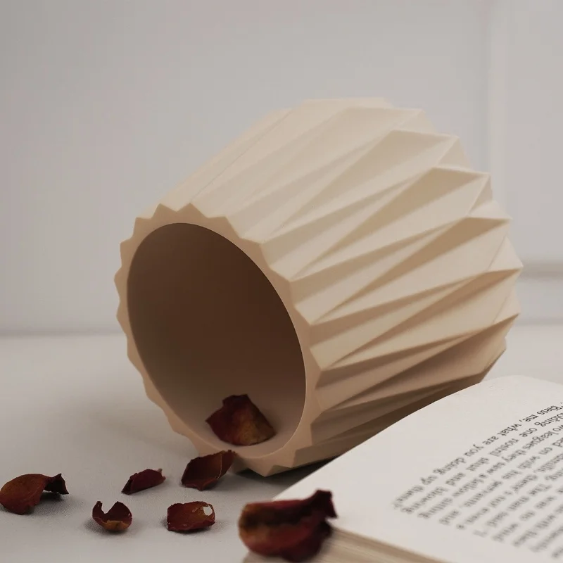 절단 표면 화분 캔들 컵 실리콘 몰드, DIY 석고 아로마 테라피 쥬얼리 보관함, 장식 장식 송진 몰드