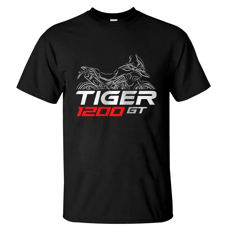 2024 Men T Shirt Casual T-shirt Triumphs Tiger 1200 GT Rally XC 2018-2024 Graphic Summer Short Sleeve 100% Cotton S-3XL Cool Tee