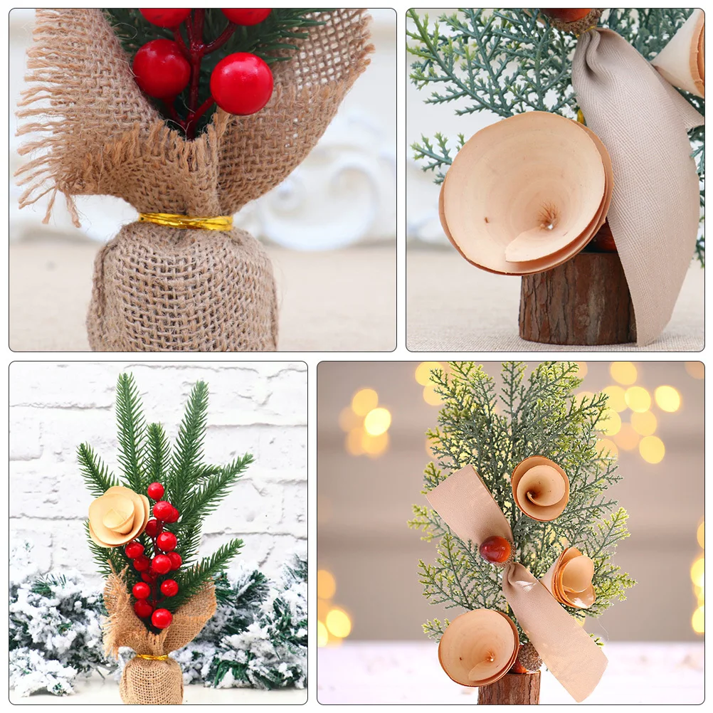 

3Pcs Desktop Christmas Decorations Mini Xmas Trees for Holiday Spirit Display Showcase Ornament Room Ambiance Party Decoration