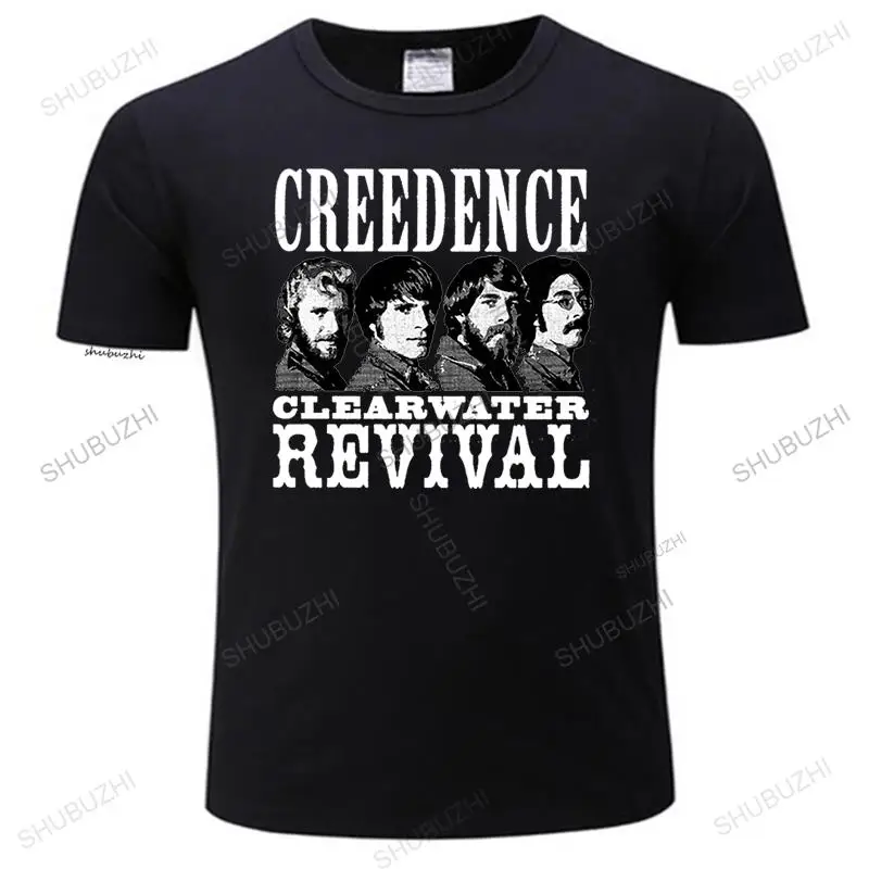 cotton vintage tshirt men summer tees brand clothing Creedence Clearwater Revival unisex Loose tops for him plus size teeshirt