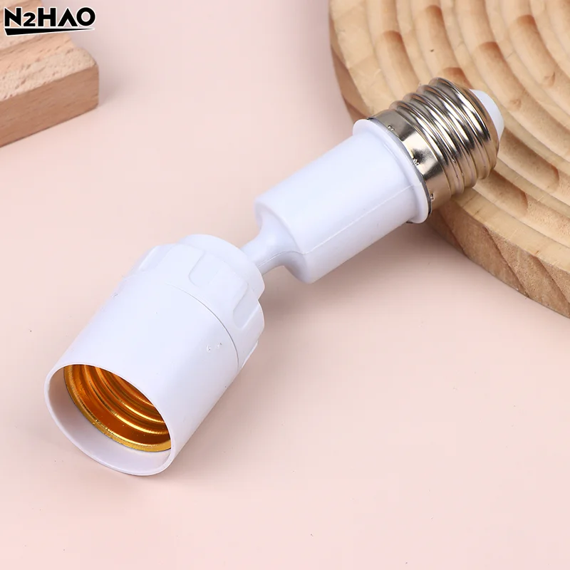 1*Universal E27 To E27 LED Light Bulb Socket Extender Adapter 360 Degree Rotatable Light Fixture E27 Adjustable Light Bulb Base