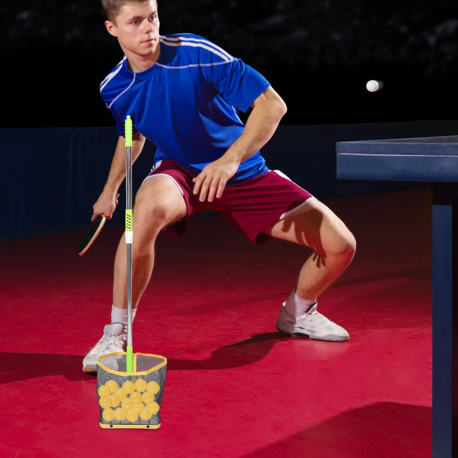 

Extendable Large Capacity Table Tennis Ball Collector Portable Ball Picker with Sturdy Build for Convenient Indoor Outdoor Use