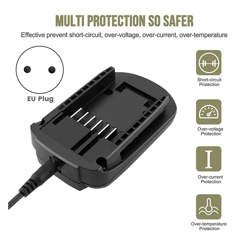バッテリー充電器,Worxリチウムバッテリー用,WA3732, WA3742, 20V, WA3578, WA3525, WA3520, WA3575, EUプラグ