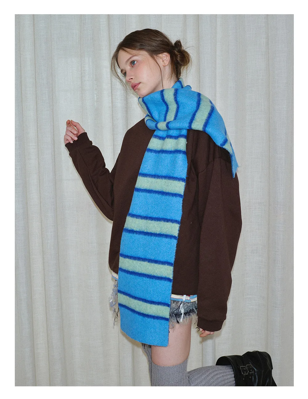 Winter Gestreifte Gestrickte Schals Für Frauen & Männer Schal Schal Herbst Winter Warme Wraps Schal Weibliche Neck Schal Schals Unisex schals – Detail 9