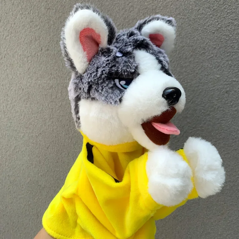 Husky Plush Boxing Dog Interactive Animal Figurines Making Sounds Gloves Novelty Gag Toys Creative Exquisite Brithday Present