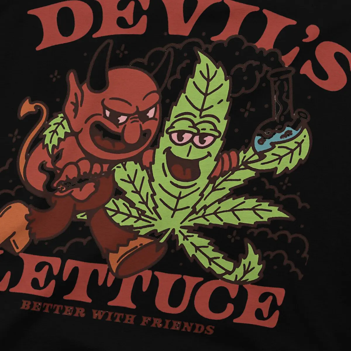 Devil\'s Lettuce O Neck TShirt Weed Marijuana 420 Smoking Classic Polyester T Shirt Man\'s Tops New Design