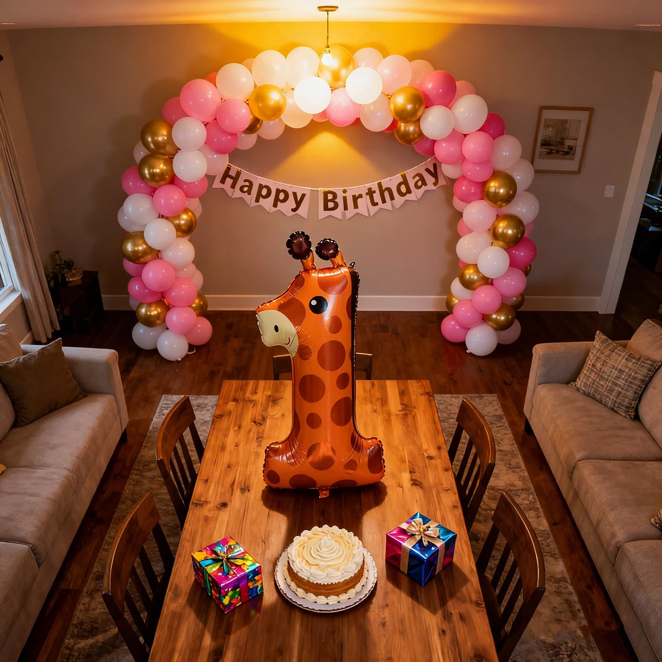Wild One Giraffe Number 1 Foil Balloon 1st Birthday Parties Baby Show Jungle Adventure Decorations Baby Gift Giving Event view 6