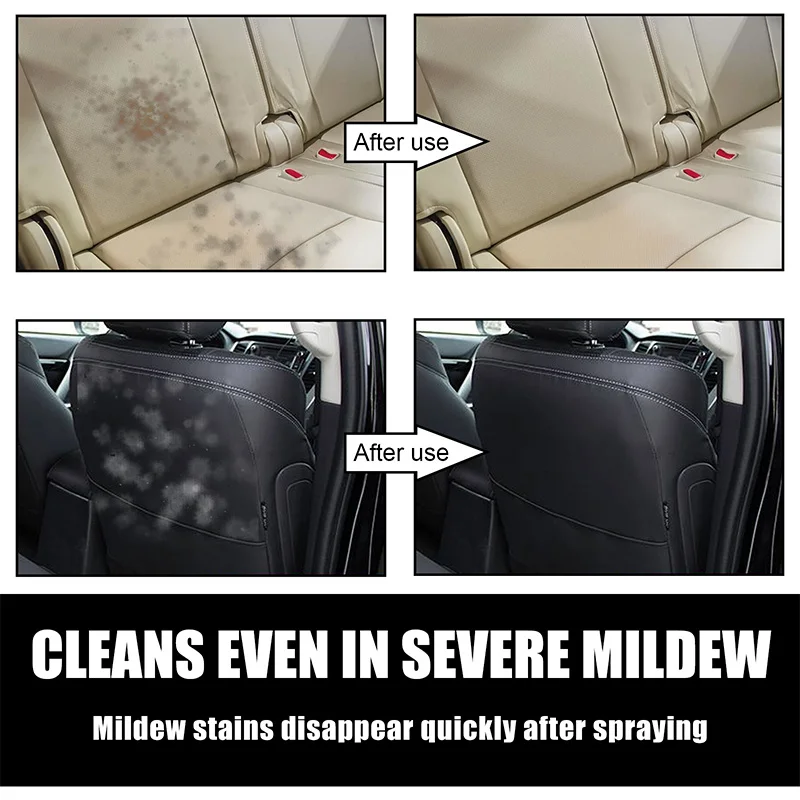 SEAMETAL 30ml Car Mildew Remover Multi-Functional Car Interior Cleaner Spray Stains Remover for Leather Fabric Car Seat Care