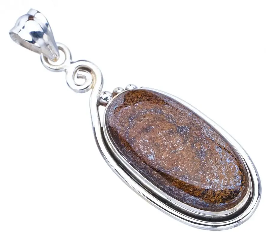 StarGems® Natural Bronzite Handmade 925 Sterling Silver Pendant 2