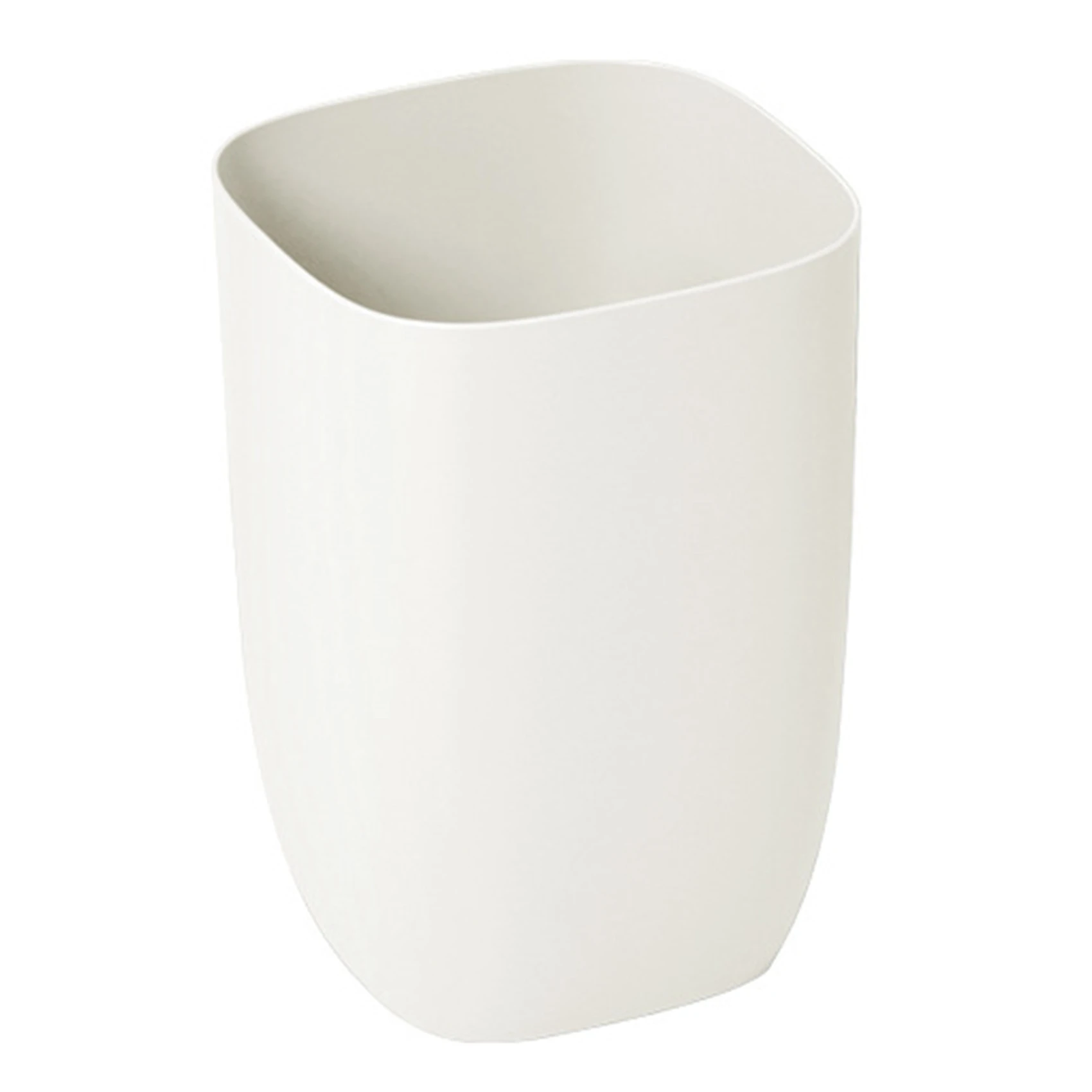 Bathroom Trash Bin Small Office Can Plastic Waste Paper Rubbish Bin Modern Bin for Bathroom Bedroom Living Room White