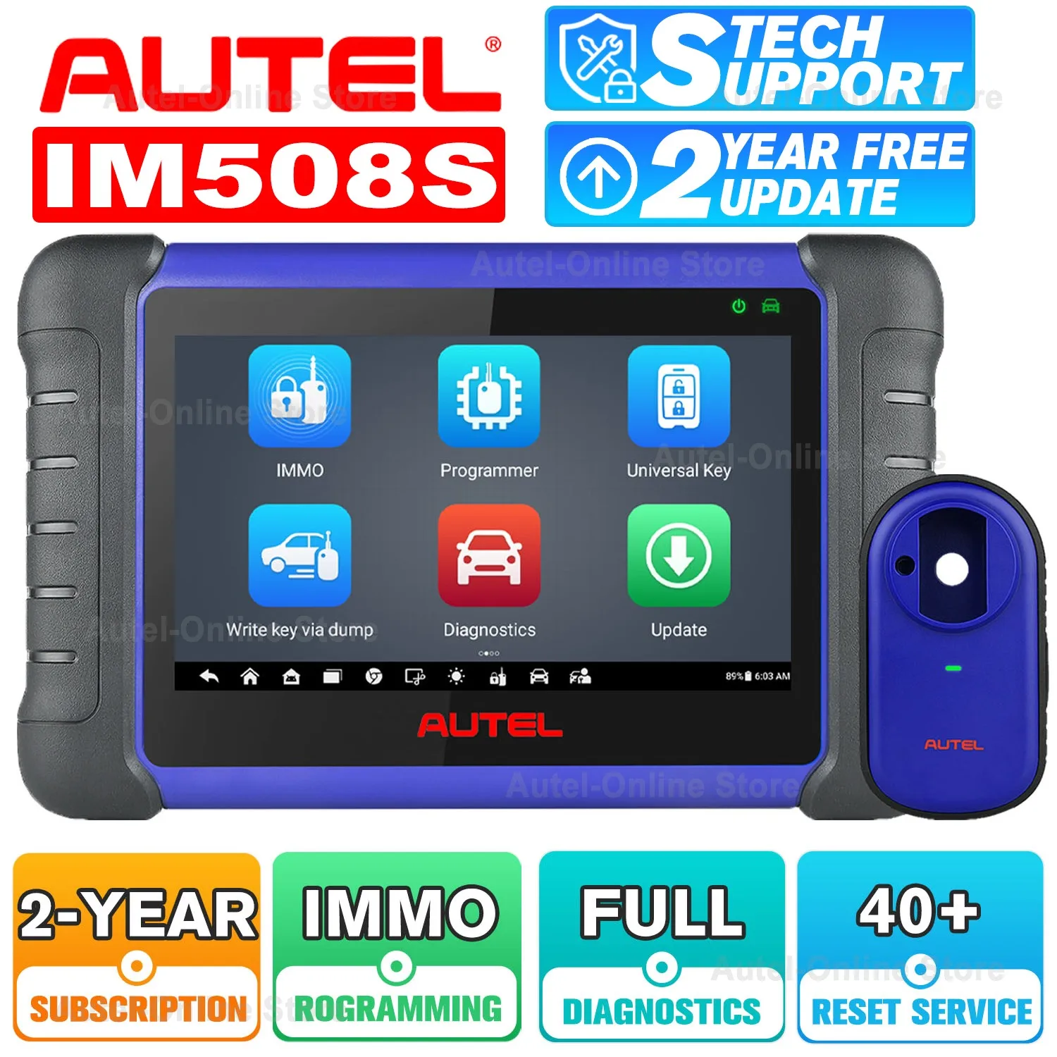 AUTEL MAXIIM IM508S IMMO Key Programming Tool 40+ Services Active Test All System Scanner 2 Year Free software Update IMMO tool