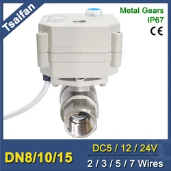 DC12V/24V Stainless Steel 1/2'' Motorized Ball Valve With Manual Override And Indicator 2 Way DN15 Electric Crane