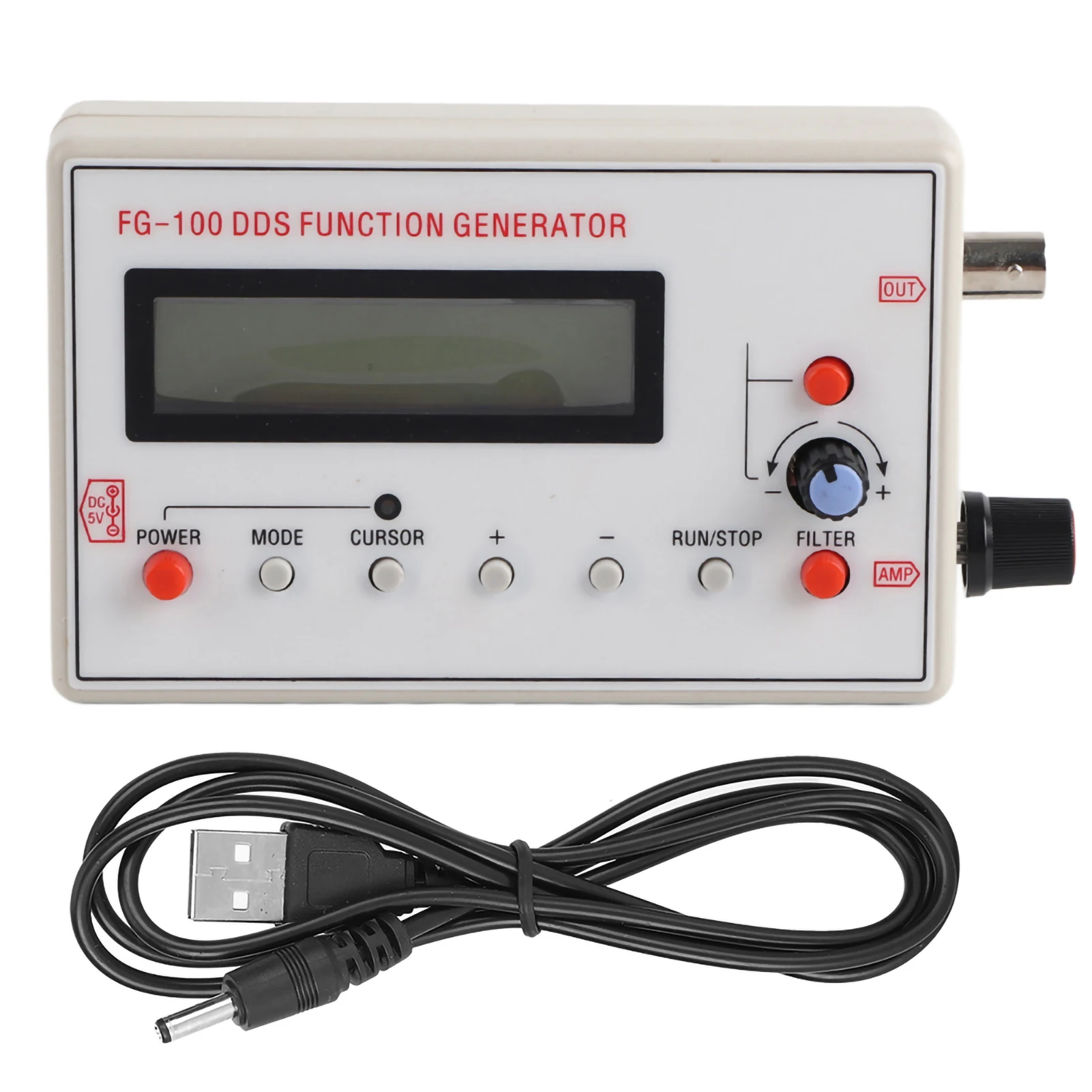 Function  Generator FG‑100 DDS Function Generator Sine Frequency 1HZ‑500KHz Counter  Source Generator Meter